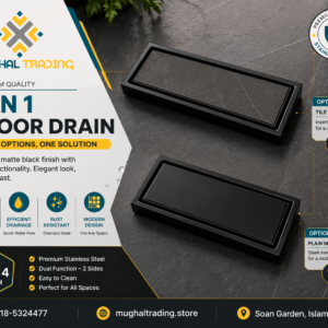 Premium 12 Inch Matte Black Tile Insert Floor Drain – Heavy Duty Stainless Steel Linear Drain