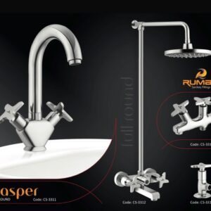 Ruman Casper Full Round Chrome Bathroom Set