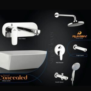 Ruman Round Concealed Single Lever Chrome Bathroom Fittings Set