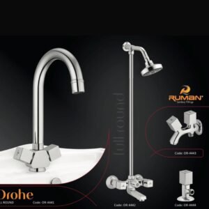 Ruman Orohe Full Round Chrome Bathroom Set
