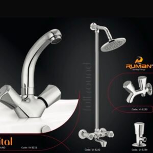 Ruman Vital Full Round Chrome Bathroom Set